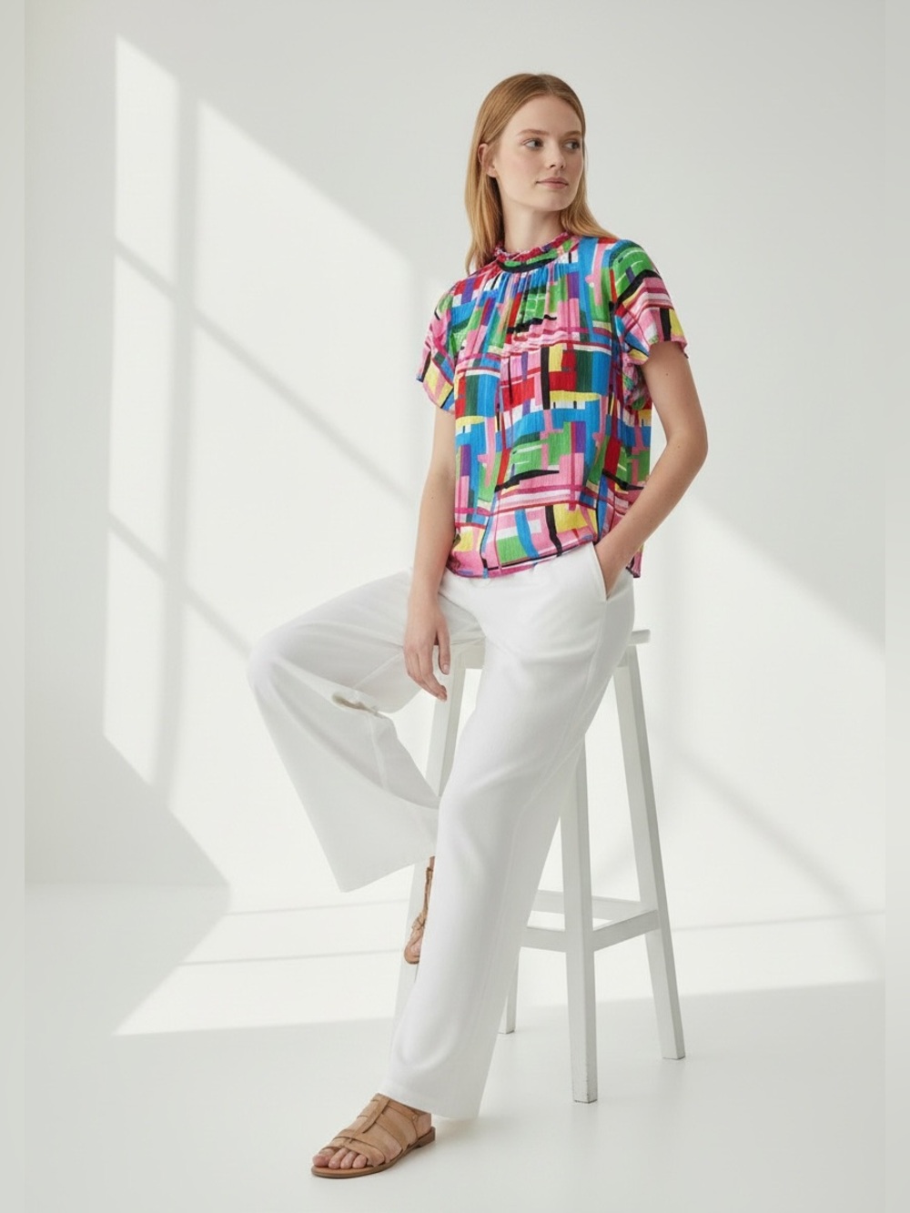 THML Multi-Color Abstract Summer Top - Picture 10 of 10